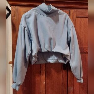 Anthropologie bubble mockneck popover sweatshirt cropped Like New sweater